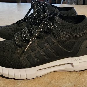 Under Armour Black Knit Athletic Sneakers with White Sole and Reflective Laces